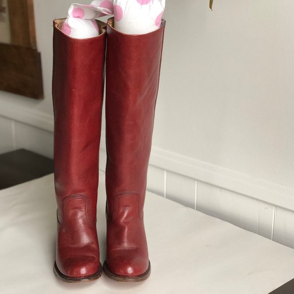 Frye burgundy boots Clearance